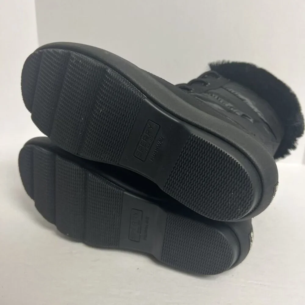 Sperry Womens Bearing PW Boot Black Size 7.5 M